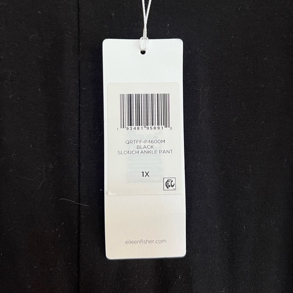 Eileen Fisher NWT Stretch Jersey Knit Slouchy Ankle Pant in Black, size 1X - Picture 6 of 9